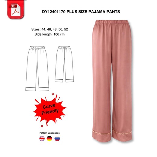 Plus Size Pajama Pants Sewing Pattern PDF Curve Friendly - Etsy Australia