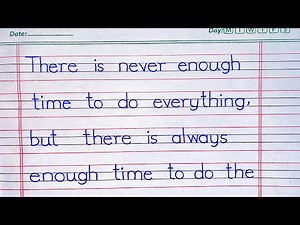 Time Quotes | With Most Beautiful English Handwriting by Atif Writing