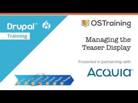 Drupal 8 Beginner, Lesson 36: Managing the Teaser Display