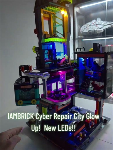‪@iambrickimb‬ Cyber Repair City needed a #glowup #leds #cyberpunk #buildingblocks #lego #vip