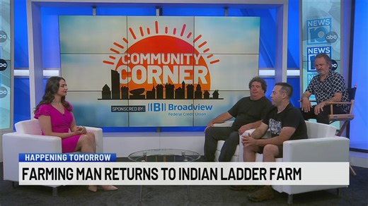 Farming Man returns to Indian Ladder Farms