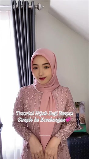 Tutorial Hijab Segi Empat Simple untuk Kondangan