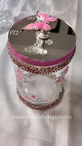 PT2- new diy pink glitter storage lids. How to create storage lids. Follow me for more diy projects. Subscribe to my utube channel for full diy videos. Link in my bio. Thank you for stopping by my page. #asasessentials #viralreels #diytutorials #crafttutorial #craft #crafttutorial #homemade #homedecor #fypシ | Asa Asa