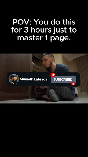 POV: You do THIS for 3 hours just to master 1 page of the Quran...