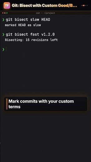 Git Bisect with Custom Terms: Skip Good/Bad for Better Debugging #Shorts