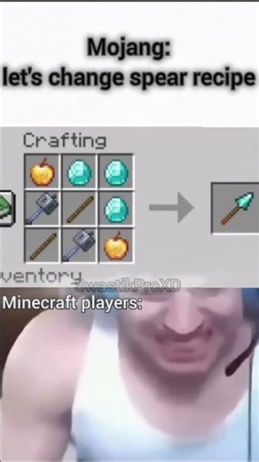 spear new recipe #minecraft #shortvideos #shortsfeed #memes #viralvideos #viralshorts #recipe #og #L