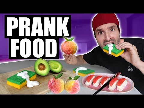 Je mange du FOOD PRANK pendant 24h - Le GÂTEAU ÉPONGE est OUF