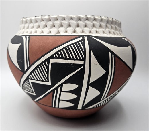Acoma Pueblo Pottery Olla: Signed Geometric Vase by Pauline Abeita - Etsy