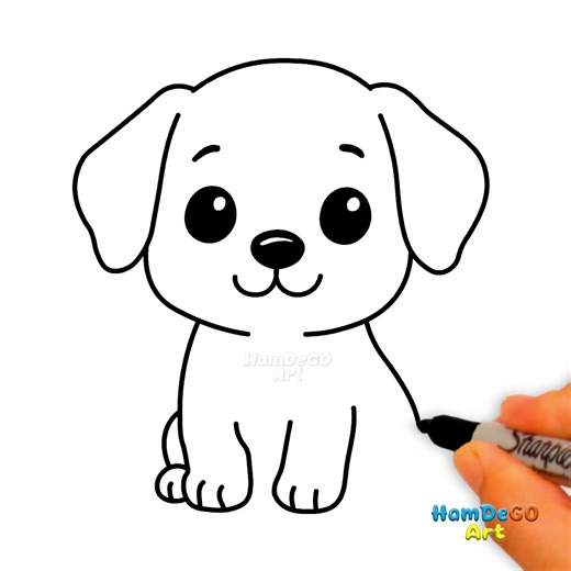 Let's get creative with some adorable dogs! 🐶🎨 This easy step-by-step tutorial is perfect for beginners and kids alike. You'll learn how to draw cute cartoon dogs using simple shapes and add details to make them super charming. Grab your pencils and let's start sketching! ✨✏️ #drawing #cutedogs #howtodraw #easyart #cartoon #kidsart #creativefun | Hamdego Art