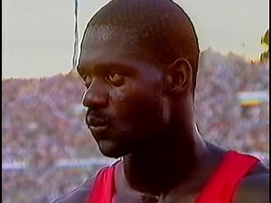 Ben Johnson Interview afte r Winning the 100m Race with Carl Lewis in Rome in 87