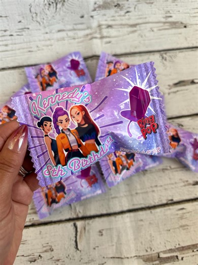 K Pop Party Favors, K Pop Candy Favor, Demon Party Favors, Wrapped Ring Pop Favors - Etsy