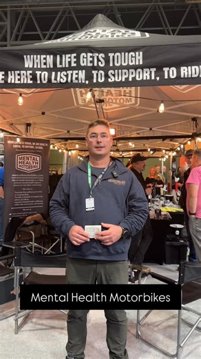 The Mental Health Motorbikes stand at MCL. One of our Collective Partners and a great charity. Pop by and say hi… buy yourself some merch to support the great work they do. #adventurebikecollective #mentalhealthmotorbike | Adventure Bike Collective