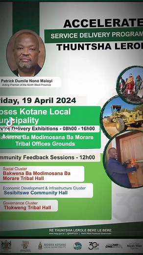 1.8K views | Thuntsha Lerole this week at Moses Kotane Local Municipality. #NWPG #ThuntshaLerole #BekeLeBeke #LeaveNoOneBehind #MosesKotane #LetsGrowNorthWestTogether | Office of the Premier - North West Province - South Africa | Facebook