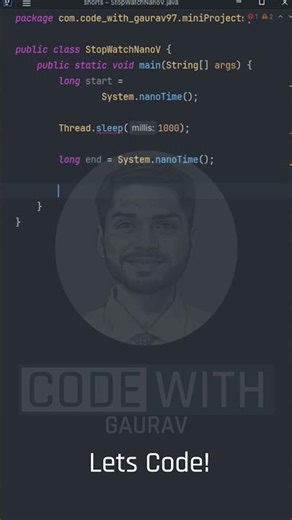 Mini Project: Java Stopwatch Using nanoTime | High Precision Timer #Shorts