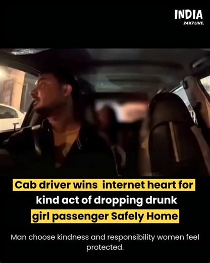 Shayari | Poetry | Motivation | Life on Instagram: "The cab driver is seen gently taking care of a heavily intoxicated young woman, calling him "Beta" (son) and speaking with warmth instead of irritation. Rather than scolding or taking advantage, the driver ensures the passenger's safety, showing patience, concern, and humanity. What truly won hearts was the driver's tone and body language. His words felt less like those of a service provider and more like a caring father figure. He calmly reass