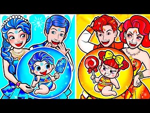 [🐾paper dolls🐾] Fire vs Frozen Elsa Pregnant in the Hospital | Rapunzel Family 놀이 종이