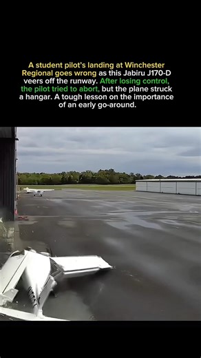 Plane Crash: Landing Practice Ends in Hangar Collision! 🛩️💥 #aviation