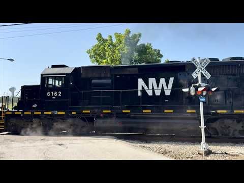 Norfolk & Western Railway Heritage Locomotive On N&W Track + CSX Train At Vandalia Ohio Under Bridge