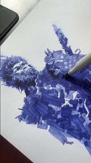 Quick Marker Portrait Sketch | Expressive Lines in Action#art #painting #drawing