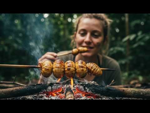 Lost After a Plane Crash in the Jungle | Solo Survival Skills, Shelter, Fire & Cooking ASMR
