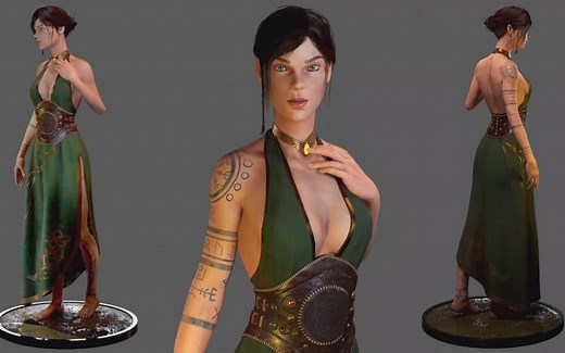 【Maya】3A级游戏女性角色完整制作工作流程教程(中英双字)