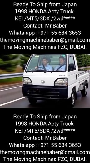 Ready To Ship from Japan KEI 1998 HONDA Acty Truck 2wd Contact: Mr.Baber Whats-app :+971 55 684 3653