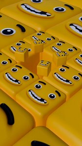 Horror Smile Block Slide #3d #3danimation #animation #blender #simulation #rigidbody #physics #sfx #asmr #cooleffects #looping #satisfying #oddlysatisfying #digitalart #smile #cycle #eevee #render | The3dartshow