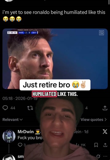 I’ve never seen Messi humiliated by Ronaldo like this 😭✌🏼 #messi #cristianoronaldo #barca #realmadrid #manchesterunited