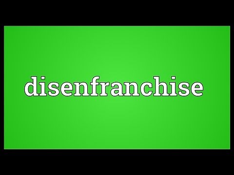 Disenfranchise Meaning