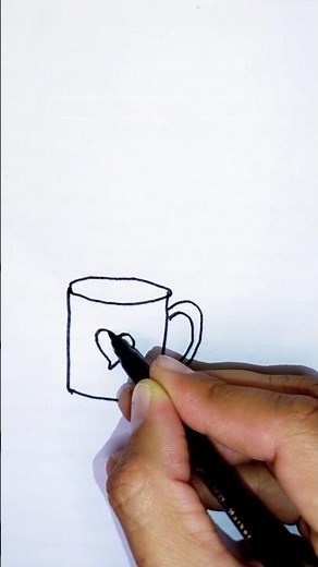 Easy Cup Drawing ☕ | Cute Mug Sketch Step by Step #drawing