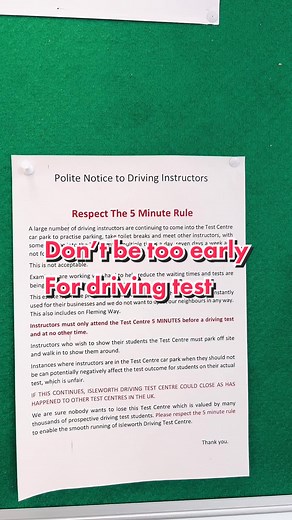 Respecting the 5 Minute Rule for Driving Test Success