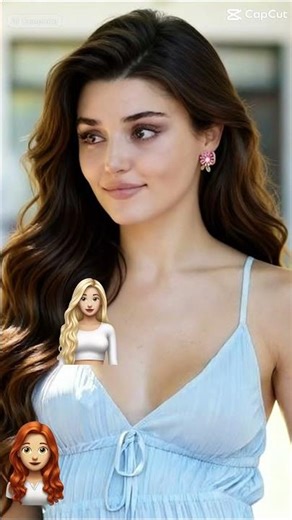Hande Erçel in different hairstyle