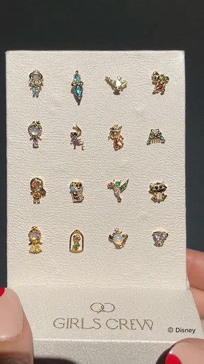 GIRLS CREW JEWELRY on Instagram: "Our jewelry collection is growing 朗 The Disney x Girls Crew Collection is so magical✨ Loving how dainty and delicate each of these earrings look! The perfect accessory to wear everyday 殺 LAUNCHING TOMORROW✨ #disneyxgirlscrew #disneyprincesses #disneycollection #disneyjewelry #aladdin #princessjasmine #princessjasminecosplay #disneyfashion #disneybound"