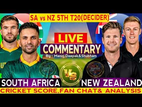 South Africa vs New Zealand 5th T20 Decider Match | NZ vs SA Live Commentary, Score & Fan Chat.
