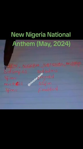 New Nigeria National Anthem (May, 2024) | Tonic Solfa