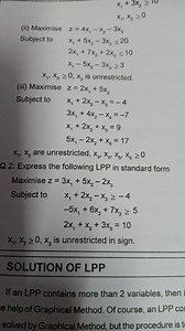Q2: Express the following LPP in standard formMaximise z = 3x_... | Filo