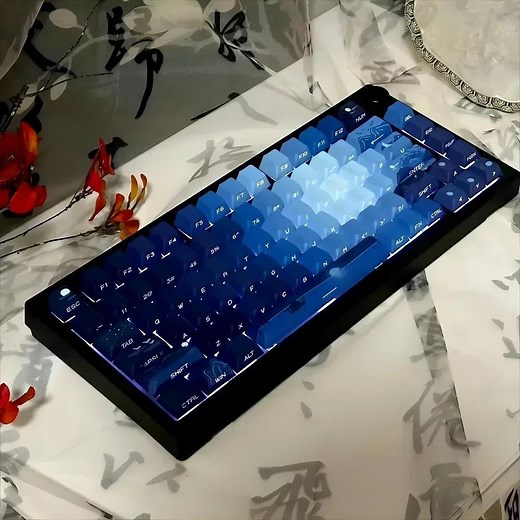 Moon Cherry PBT Keycap Set – Side-printed RGB Artisan Keycaps - Etsy