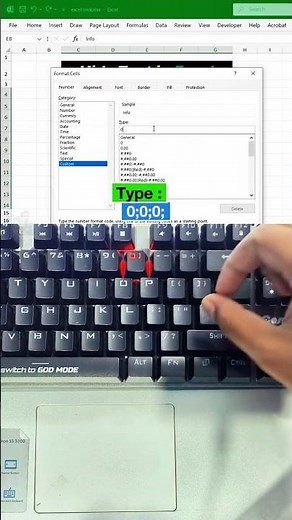 Hide Only Text in Excel – Numbers Stay Visible! 🔥 (No Deletion Needed) #excel #shortcut #tricks #tip