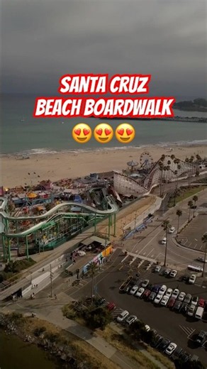 Santa Cruz beach boardwalk drone view #SantaCruz #California #beach #view #usa #travel #usatravel