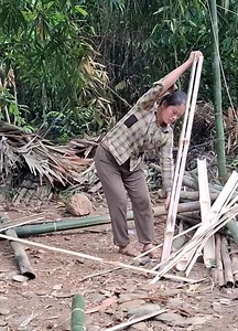 62K views · 1.1K reactions | Busy Days Making a Bamboo Stilt House - Making Bamboo Doors and Stairs with My Blind Grandmother | Lifes Village | Facebook