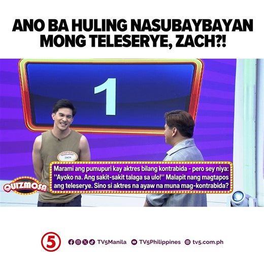 11K views · 74 reactions | HIGHLIGHTS | Sino daw itong aktres na pinupuri na magaling daw maging kontrabida?! Alam mo ba 'to, Zach? For more #QuizmosaTV5 videos, watch here: Full Episodes: https://bit.ly/QuizmosaFullepisodes Highlights: https://bit.ly/QuizmosaHLs #QuizmosaTV5 WEEKDAYS | 3PM SATURDAY | 2:30PM #HaponChampionTV5 #WeekendTripTV5 | TV5 | Facebook