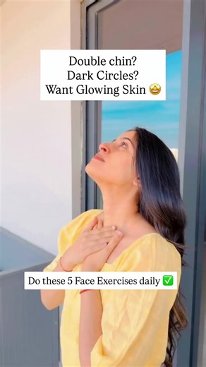 These 5 face yoga exercises can help reduce ✨ Double chin ✨ Dark circles & puffiness ✨ Dull skin ✨ Fine lines ✨ Loss of facial glow Each exercise targets different facial muscles, improves blood circulation, and helps your skin look firmer, lifted & naturally glowing 💆‍♀️✨ Just 5–10 minutes of face yoga daily can make a visible difference over time. No filters. No makeup. Just natural results. Save & share this with someone who needs glowing skin 🥰 Face yoga exercises, Face yoga for glowing sk