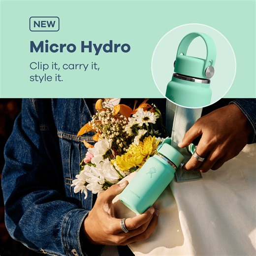 Mini Hydro Flasks, now in three sizes with removable straps so you can sip it, clip it & style it. | Hydro Flask