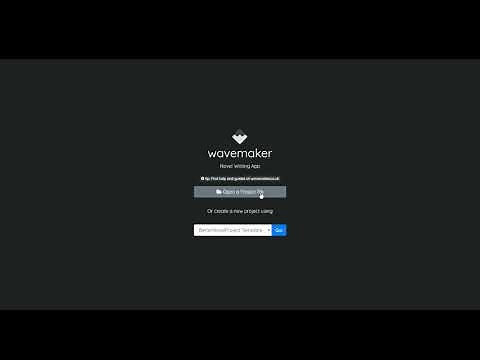 Wavemaker novel planning and writing app