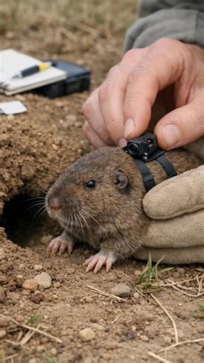 POV: Camera on a Botta’s pocket gopher Entering an Underground Colony
