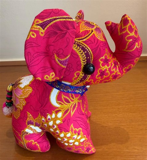 Gold & Pink Elephant Plush Toy, Thai Home Decor (6 Inches) ñ10 - Etsy