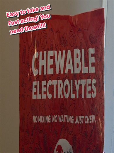 Salt stick chewable electrolytes! No mixing, No waiting, just chew! Chew 2 tablets for every 30 minutes of exercise. Quick and easy, especially if you arent a fan of electrolyte drinks. Just drink water 😊 #electrolytes #saltstick #electrolyte #dehydration #sportsmom