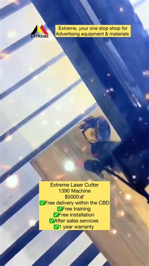 🚀Extreme Laser Machine 1390 $5000🔥 Precision meets power. Perfect for engraving & cutting wood, acrylic, leather, fabric, rubber, and more. ✅ High accuracy & clean finishes ✅ Fast production for businesses ✅ Ideal for signage, branding & custom products 🚀Extreme is a one stop advertising equipment supplier with over 20 years of industry experience. It has local warehouses in many African countries and a strong technical support team of over 50 people to provide installation, training and life