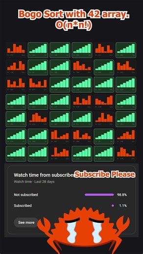 Bogo Sort Algorithum With 42 array #algorithm #sorting #animation