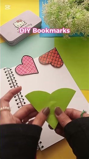 DIY heart bookmark | sticky notes DIY#heartbookmark#bookmark#stickynotes#stickynotebook#shorts